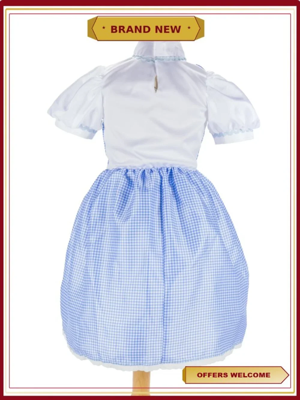 Dorothy Wizard of Oz Girls Costume Dress Pretend Play Dress Up
